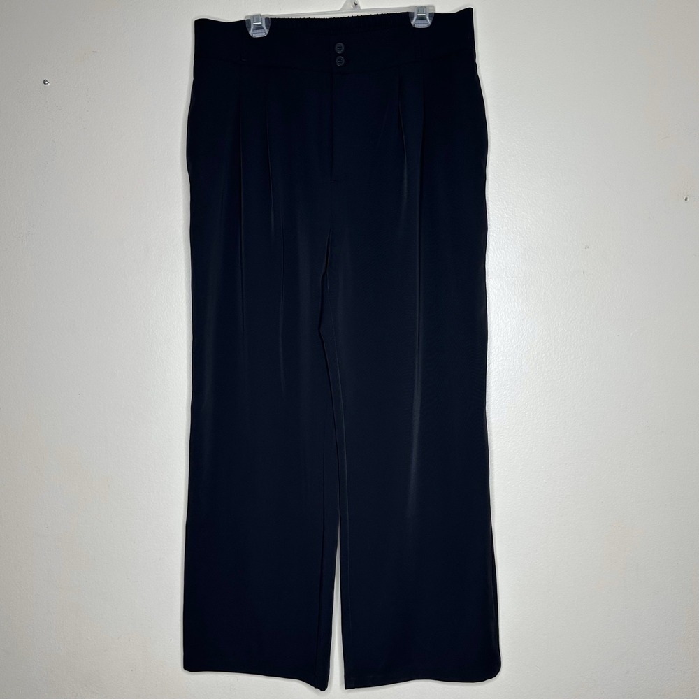 NWT Halara Pants Pleated High Waisted Black Wide Leg Trouser size XL - Picture 3 of 10